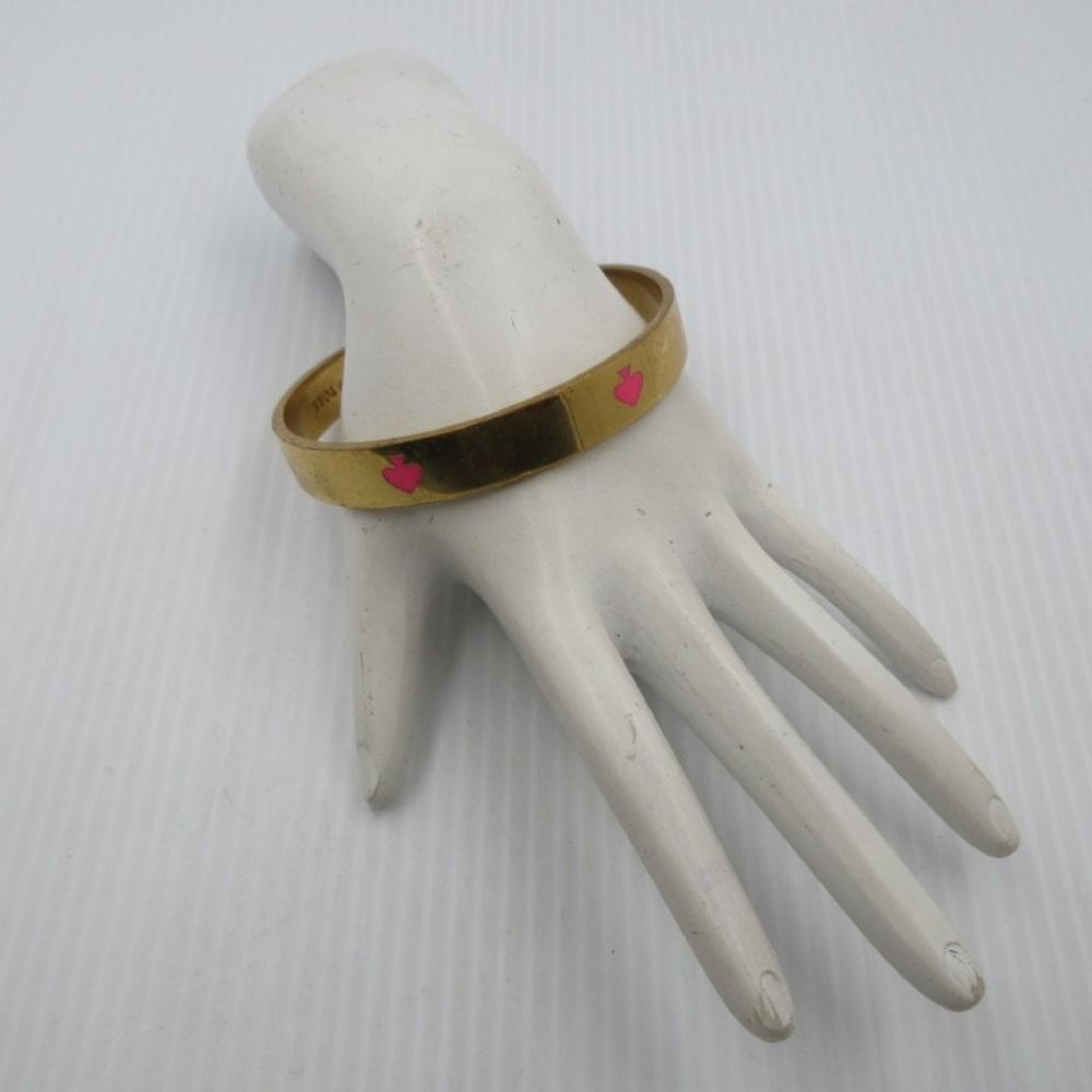 Kate Spade Pink Enamel Spade Pattern Bangle